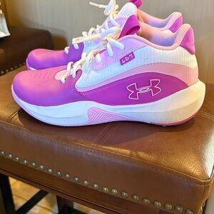 Under Armour Vibrant Pink and White Sneakers